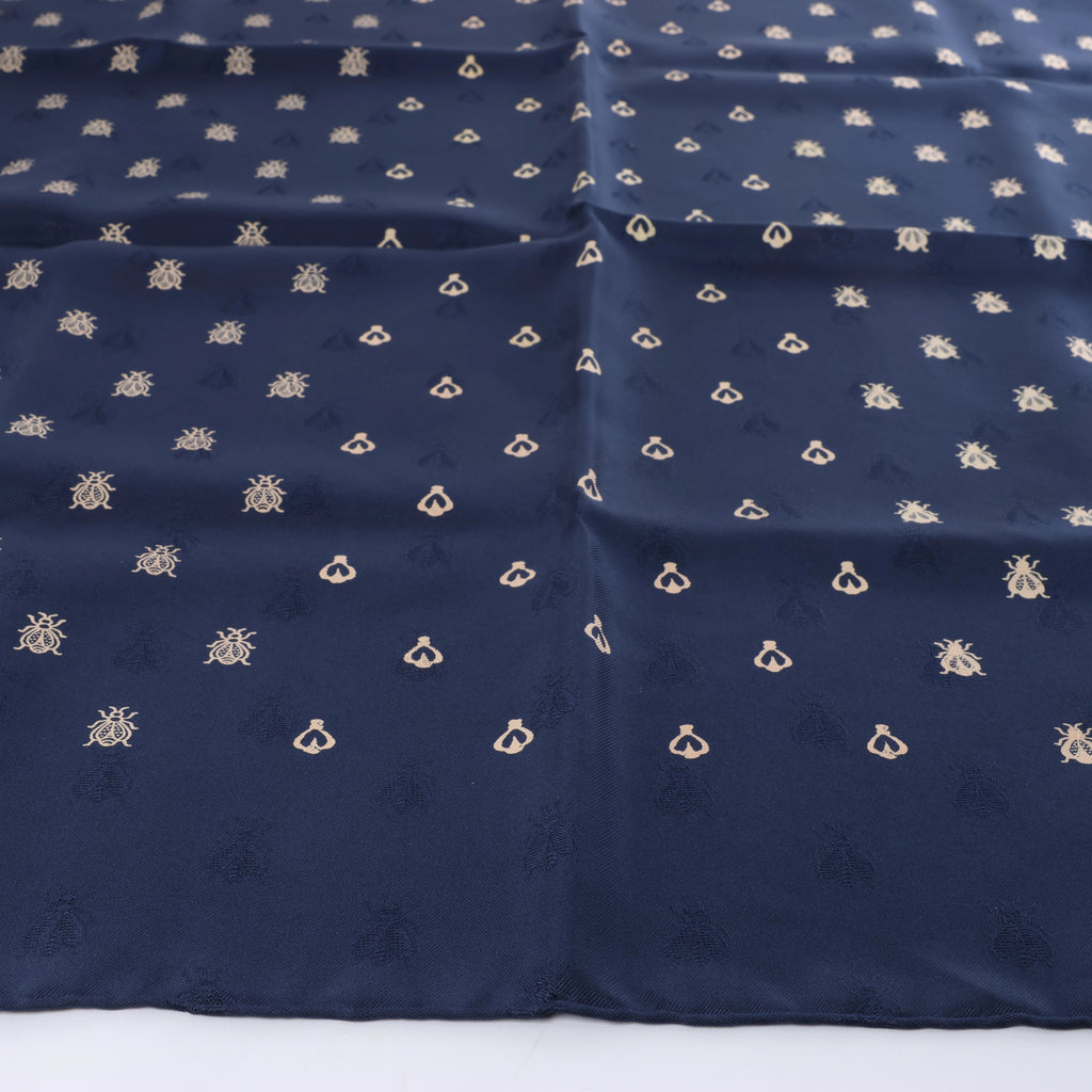 Pañuelo de seda Hermès Carré 70 "soleil de soie" en azul