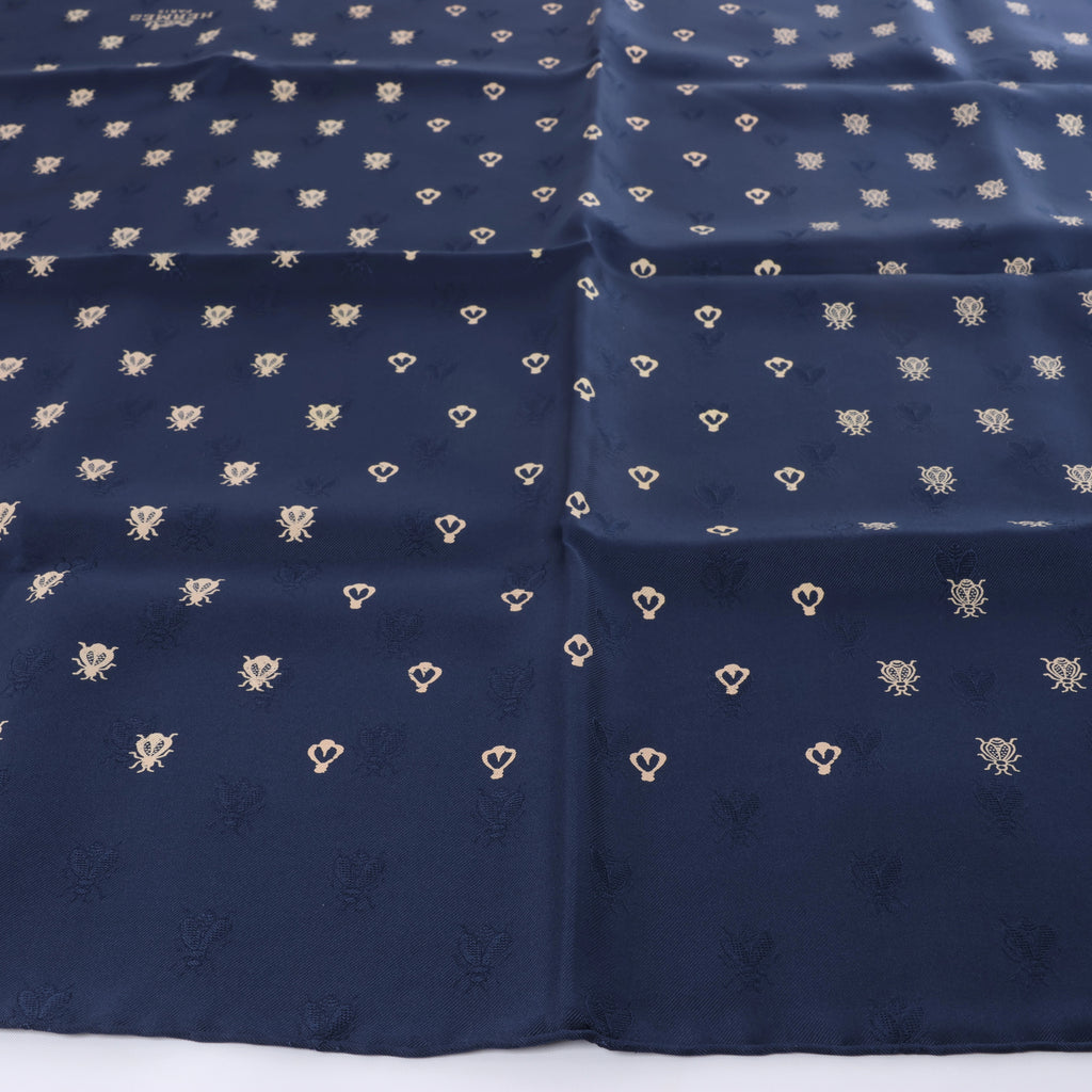 Pañuelo de seda Hermès Carré 70 "soleil de soie" en azul