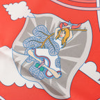 Hermès Carré 70 "CARRES VOLANTS" Silk handkerchief in Red