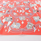 Hermès Carré 70 "CARRES VOLANTS" Silk handkerchief in Red