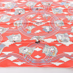 Hermès Carré 70 "CARRES VOLANTS" Silk handkerchief in Red