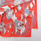 Hermès Carré 70 "CARRES VOLANTS" Silk handkerchief in Red