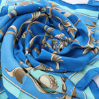 Hermès Carré 70 "Couronnes Crown" Silk handkerchief in Blue