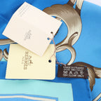 Hermès Carré 70 "Couronnes Crown" Silk handkerchief in Blue