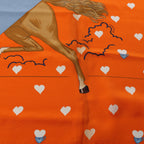 Hermès Carré 70 "Hermes Tea Time" Silk handkerchief in Orange