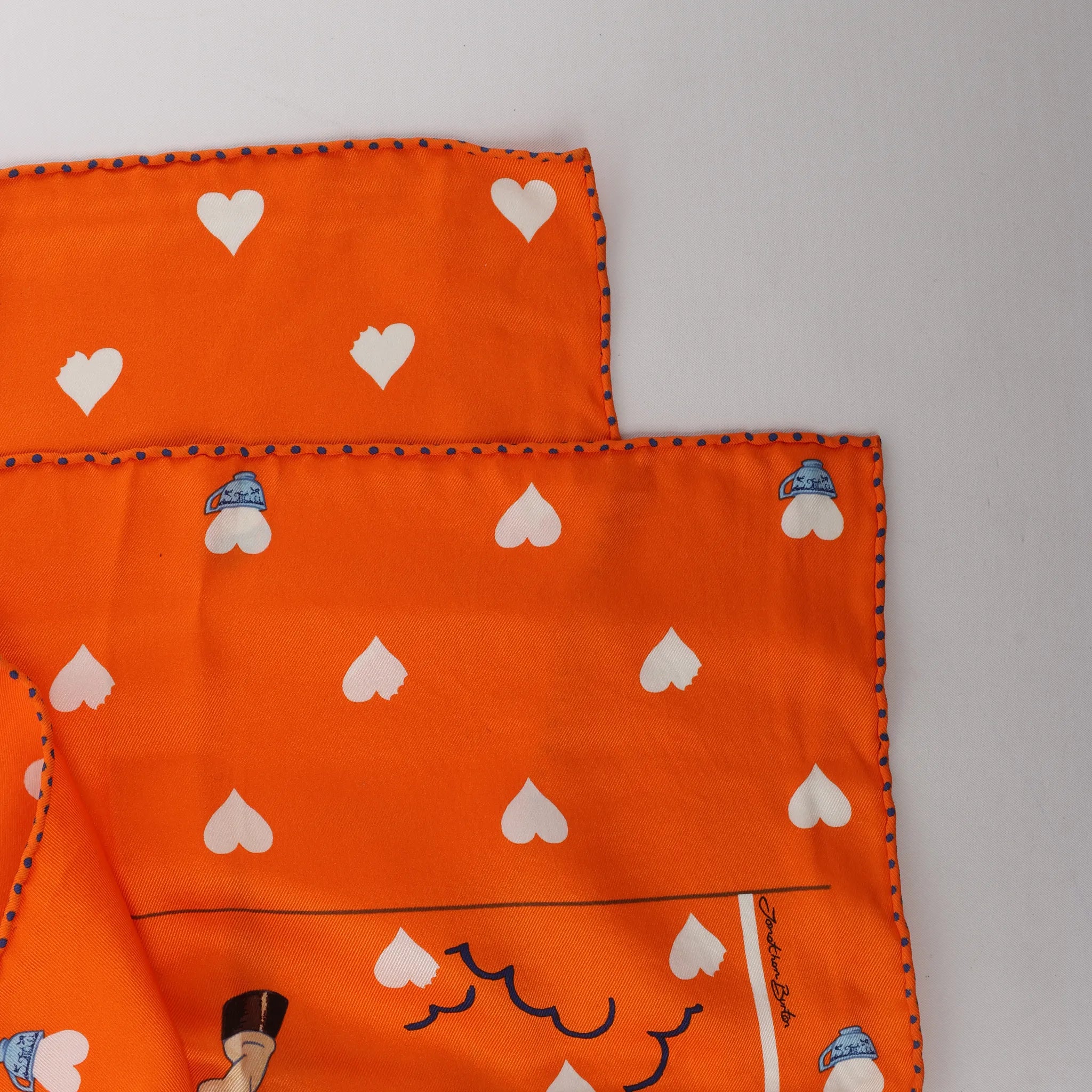 Hermès Carré 70 "Hermes Tea Time" Silk handkerchief in Orange