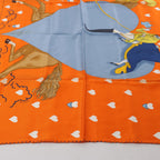 Hermès Carré 70 "Hermes Tea Time" Silk handkerchief in Orange