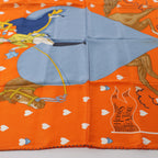 Hermès Carré 70 "Hermes Tea Time" Silk handkerchief in Orange