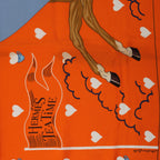 Hermès Carré 70 "Hermes Tea Time" Silk handkerchief in Orange