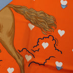 Hermès Carré 70 "Hermes Tea Time" Silk handkerchief in Orange