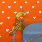 Hermès Carré 70 "Hermes Tea Time" Silk handkerchief in Orange
