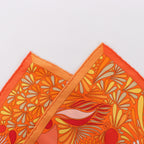Hermès Carré 70 "MILLEFLEURS DU MEXIQUE" Silk handkerchief in Orange
