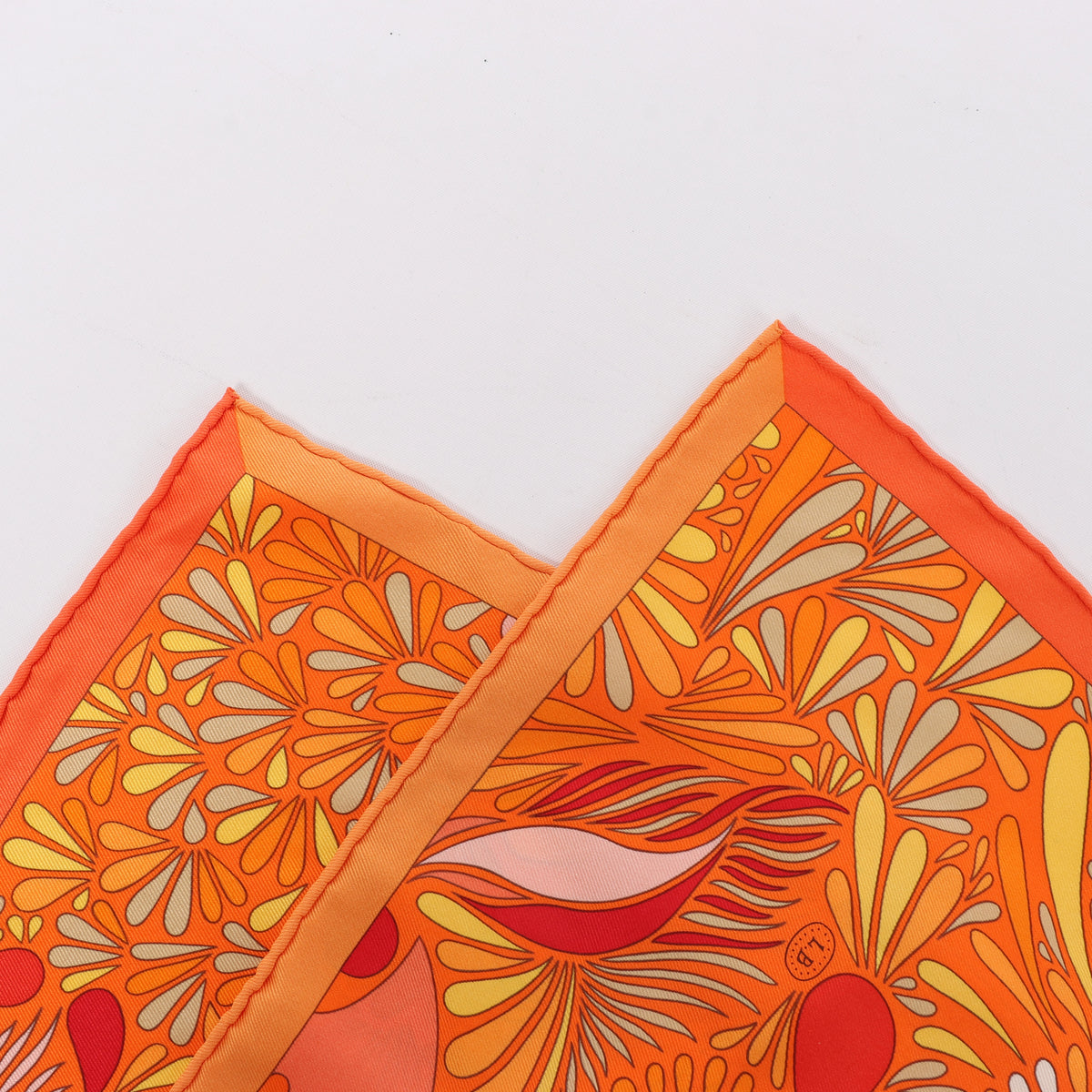 Hermès Carré 70 "MILLEFLEURS DU MEXIQUE" Silk handkerchief in Orange