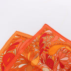 Hermès Carré 70 "MILLEFLEURS DU MEXIQUE" Silk handkerchief in Orange