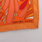 Hermès Carré 70 "MILLEFLEURS DU MEXIQUE" Silk handkerchief in Orange