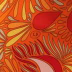 Hermès Carré 70 "MILLEFLEURS DU MEXIQUE" Silk handkerchief in Orange