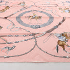 Hermès Carré 70 "Pampa prairie" Silk handkerchief in Pink