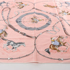 Hermès Carré 70 "Pampa prairie" Silk handkerchief in Pink