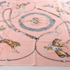 Hermès Carré 70 "Pampa prairie" Silk handkerchief in Pink