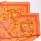 Hermès Carré 70 "VINTAGE CROWN" Silk handkerchief in Orange