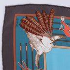 Pañuelo de seda Hermès Carré 70 "soleil de soie" en azul