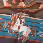 Pañuelo de seda Hermès Carré 70 "soleil de soie" en azul