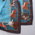 Pañuelo de seda Hermès Carré 70 "soleil de soie" en azul