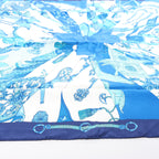 Hermès Carré 70 "soleil de soie" Silk handkerchief in Blue