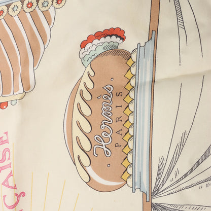 Hermès Carré 90 "A LA GLOIRE DE LA CUISINE FRANCAISE" Silk handkerchief in Blue