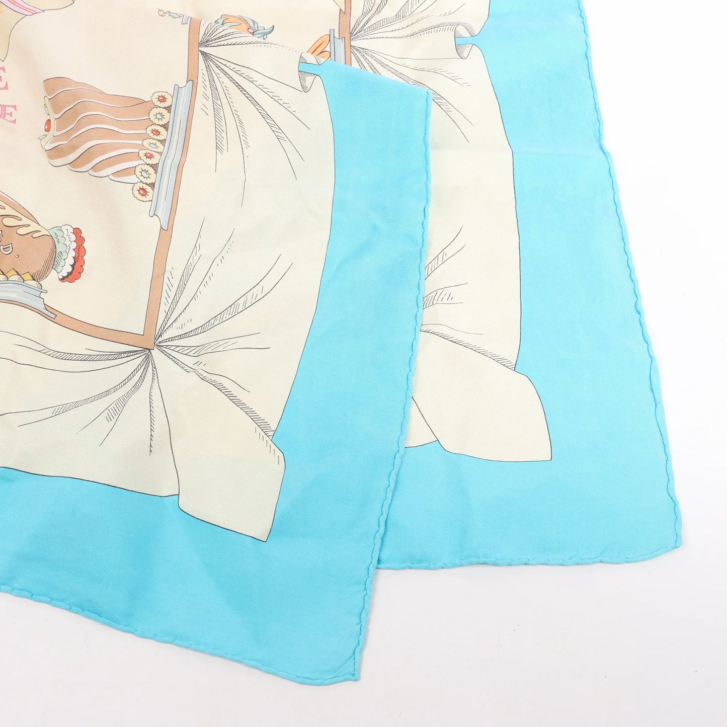 Hermès Carré 90 "A LA GLOIRE DE LA CUISINE FRANCAISE" Silk handkerchief in Blue