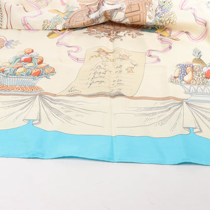 Hermès Carré 90 "A LA GLOIRE DE LA CUISINE FRANCAISE" Silk handkerchief in Blue