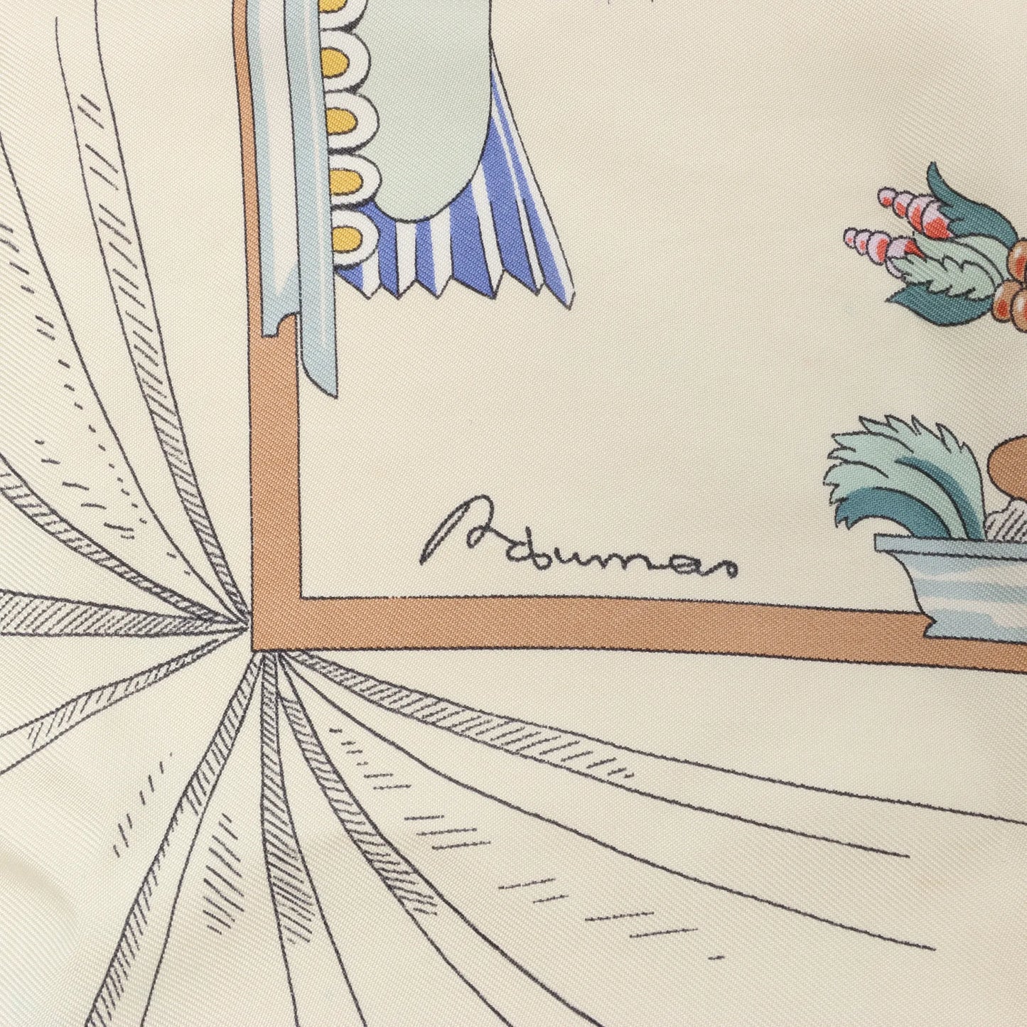 Hermès Carré 90 "A LA GLOIRE DE LA CUISINE FRANCAISE" Silk handkerchief in Blue