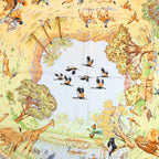 Hermès Carré 90 "AFRICA" Silk handkerchief in Brown