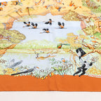 Hermès Carré 90 "AFRICA" Silk handkerchief in Brown