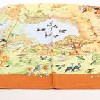 Hermès Carré 90 "AFRICA" Silk handkerchief in Brown
