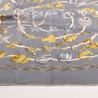 Hermès Carré 90 "ALLIANCES DU MONDE" Silk handkerchief in Gray