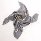 Hermès Carré 90 "ALLIANCES DU MONDE" Silk handkerchief in Gray