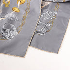 Hermès Carré 90 "ALLIANCES DU MONDE" Silk handkerchief in Gray
