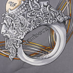 Hermès Carré 90 "ALLIANCES DU MONDE" Silk handkerchief in Gray