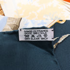 Hermès Carré 90 "ALOHA" Silk handkerchief in Navy Blue x Beige
