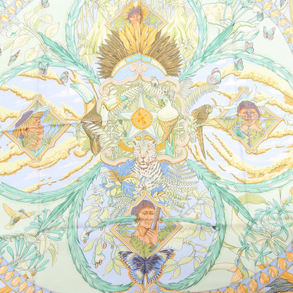 Hermès Carré 90 "AMAZONIA" Silk handkerchief in Blue