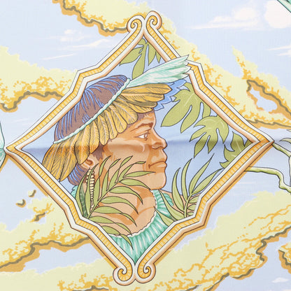 Hermès Carré 90 "AMAZONIA" Silk handkerchief in Blue