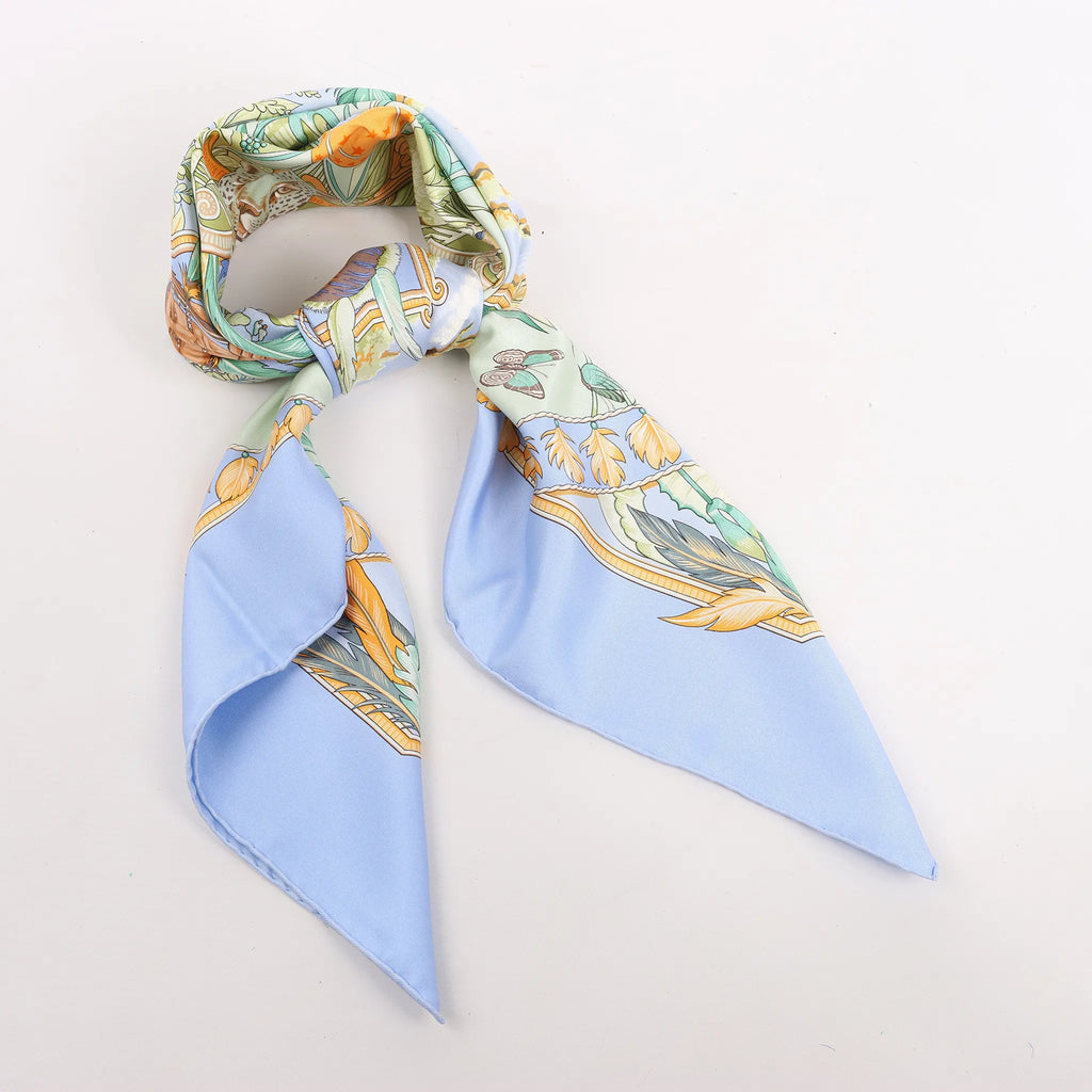 Hermès Carré 90 "AMAZONIA" Silk handkerchief in Blue