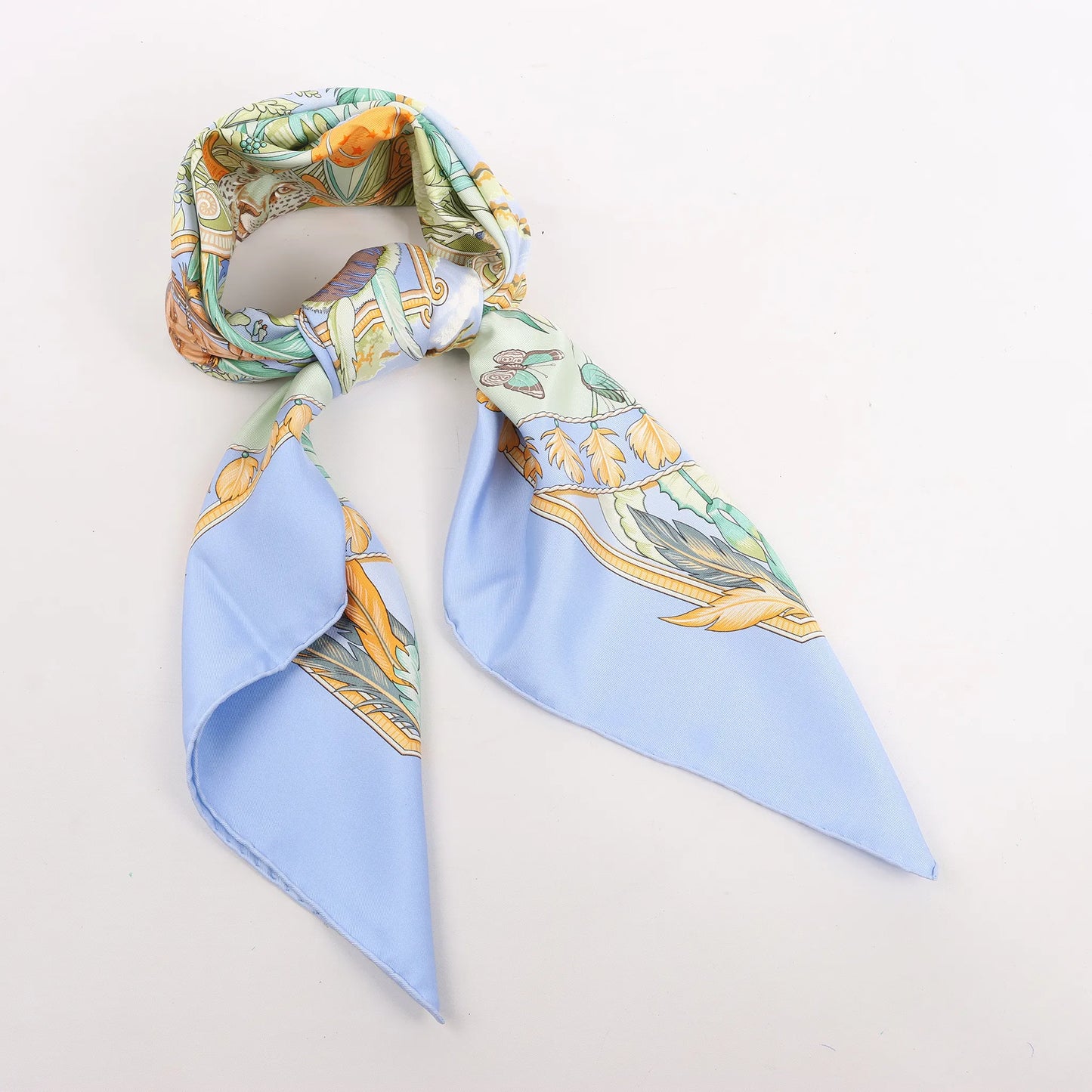 Hermès Carré 90 "AMAZONIA" Silk handkerchief in Blue