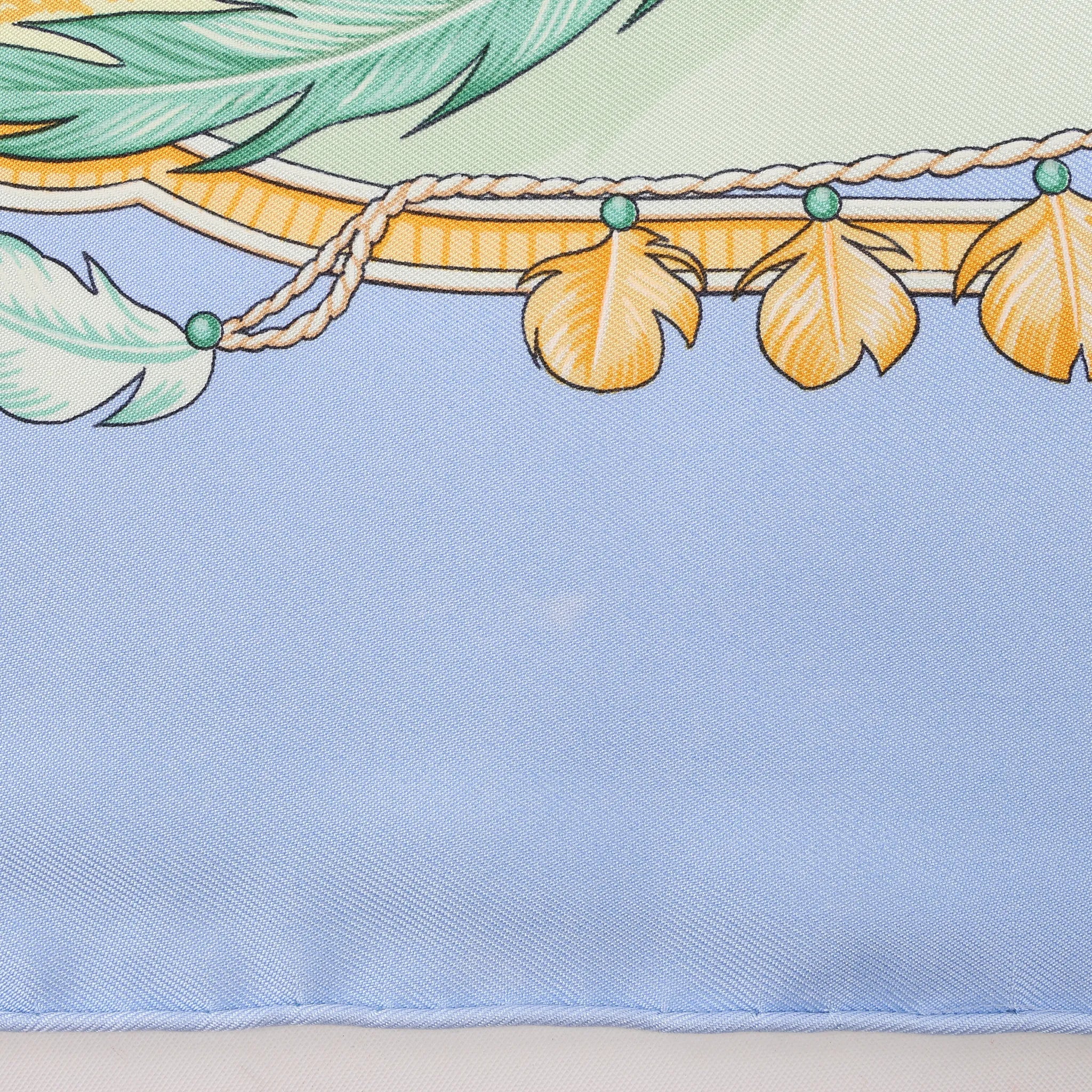 Hermès Carré 90 "AMAZONIA" Silk handkerchief in Blue