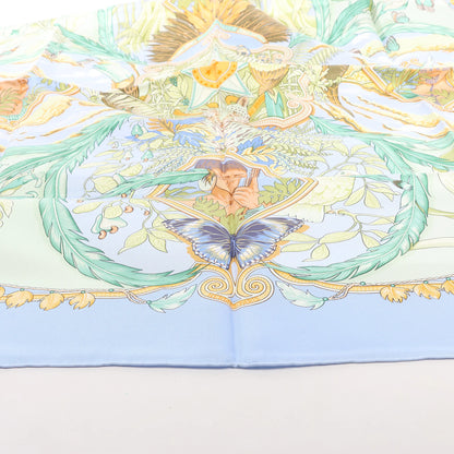 Hermès Carré 90 "AMAZONIA" Silk handkerchief in Blue