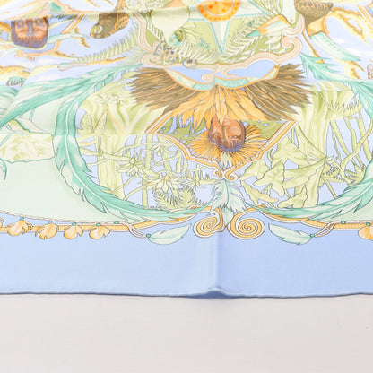 Hermès Carré 90 "AMAZONIA" Silk handkerchief in Blue