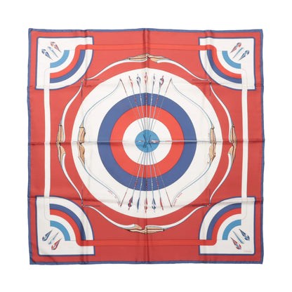 Carré Hermès Carré 90 « ARCS EN CIEL » 100 % soie rouge x bleu