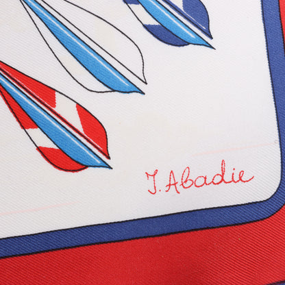 Carré Hermès Carré 90 « ARCS EN CIEL » 100 % soie rouge x bleu