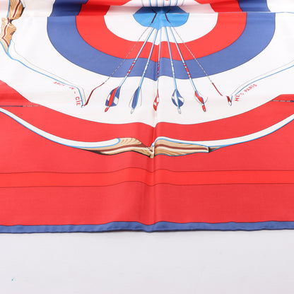 Carré Hermès Carré 90 « ARCS EN CIEL » 100 % soie rouge x bleu